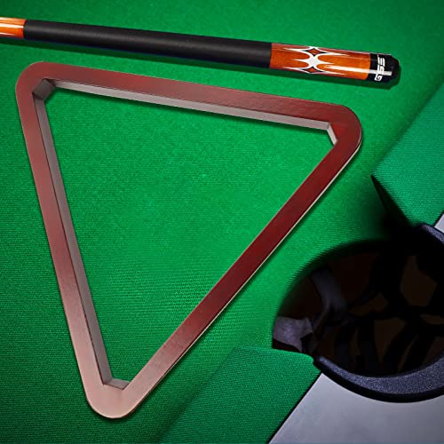 GSE Games & Sports Expert Deluxe Heavy Duty Solid Wood Billiard 8-Ball Triangle / 9-Ball Diamond Pool Ball Racks for 2-1/4" Pool Balls, Billiards Accessories - color: Mahogany, style: 8-Ball Triangle Rack