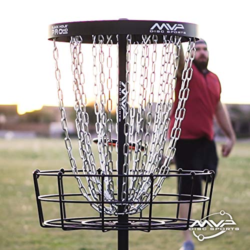 MVP Disc Sports Black Hole Pro HD 24-Chain Portable Disc Golf Basket Target