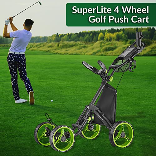 Caddytek Golf Explorer V8 Superlite Deluxe Push Cart - color: Lime