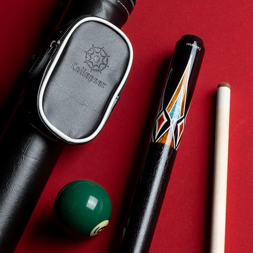 Collapsar CA Pool Stick with 1X1 Hard Case,58" Maple Professional Billiard Cue Stick,19-21 oz Pool Cue Set - color: CA006+Joint Protector+Hard Case, size: 20 ounce