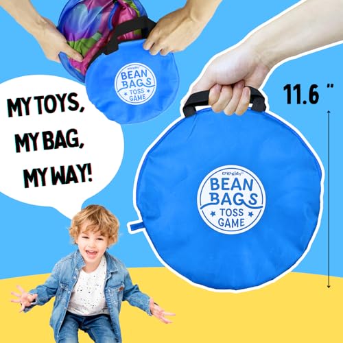 Grip Kids 2 in-1 Dinosaur and Spaceship-Themed 27-inch Bean Bag Toss Game Set for for 1-2 Players, Backyard Games, Family Party, Birthday, for Toddlers Ages 3 4 5 6 Year Old- Amazon Exclusive