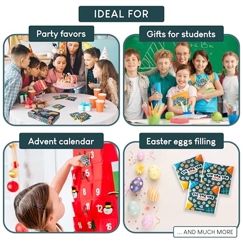 BONNYCO Tic Tac Toe Game Pack 16 Jungle Animals Kids Party Favors. Safari Goodie Bags Stuffers for Kids 3-5 4-8, Goody Bag Stuffers Pinata. Return Gifts for Birthday Party, Mini Games Bulk Travel