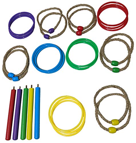 Ring Toss Game for Adults, Outdoor Games, Hook and Ring Game, Much Easier to Assemble Handmade Wooden Interactive Outdoor Party Games