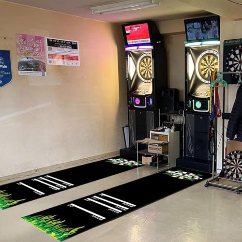 Darts Mat - Non Slip Shock Absorbing Protective Dart Carpet Runner for Accurate Throw Practice and Floor Protection, 4 Distance Marking Training Pad with Durable Design, Dart Game Mat for Family