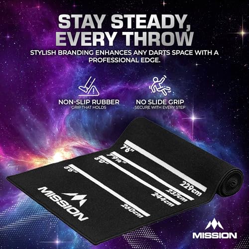 Mission Darts | Lightweight Carpet Dart Mat | Available in Multiple Designs.