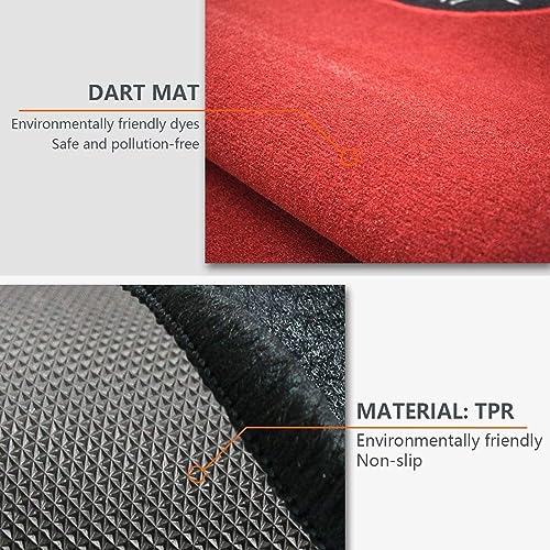 Non-Slip Darts Mat with Throwing Lines, Professional Rubber Dart Carpet Dart Floor Mat, Suitable for Indoor Halls, Rooms, Bars, Dart Courts, 118 X26in