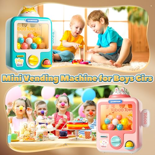 Skirfy Vending Machine Kids Toys 10 Empty Eggs Mini Vending Machine Erasers Operated Gumball Prize Machine Maker Game Claws Machine Easter Game Sensory Toys Dolls Gifts(Blue) - color: Blue