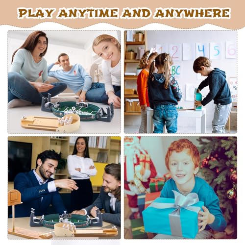 Soulchen Sports Table Top Game Set Mini Tabletop Wooden Bowling, Wooden Basketball, Plastic Soccer Set Office Desk Toy Decor Gag Fun Soccer Football Competition Party Favors Gifts