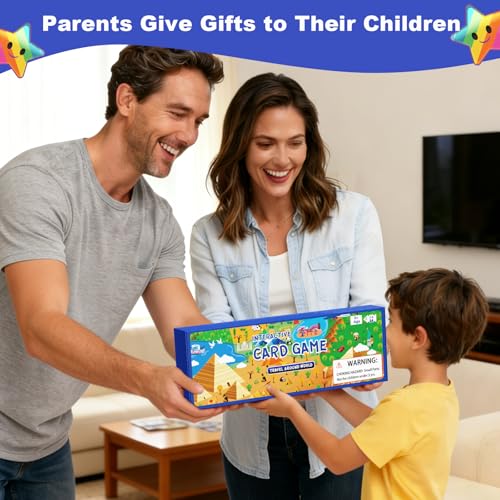 Card Board Game for Kids, Adult Card Games for Families, Interactive Double Sided Board 290 Cards 2+ Players Fun Cards for Game Night Party Travel Games for Kids Ages 6+
