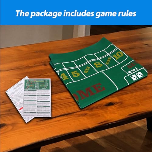 GSE Games & Sports Expert 36" x 72" Double-Sided Casino Layout Felt, Las Vegas Style Tabletop Mat for Parties, Home Entertainment, Poker Game Night - style: Roulette&Craps