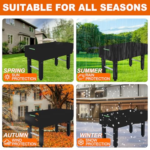 Foosball Dust Cover,Foosball Table Protection Cover-600D Heavy Duty Waterproof Outdoor Patio Party Game Table Cover, Black - size: 142*132*38CM