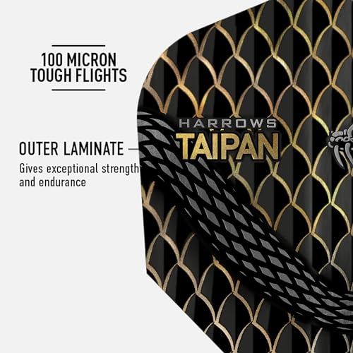 Harrows TAIPAN FLIGHTS | Set of 5 Premium Extra Strong Dart Flights (15 Flights) - color: Gold
