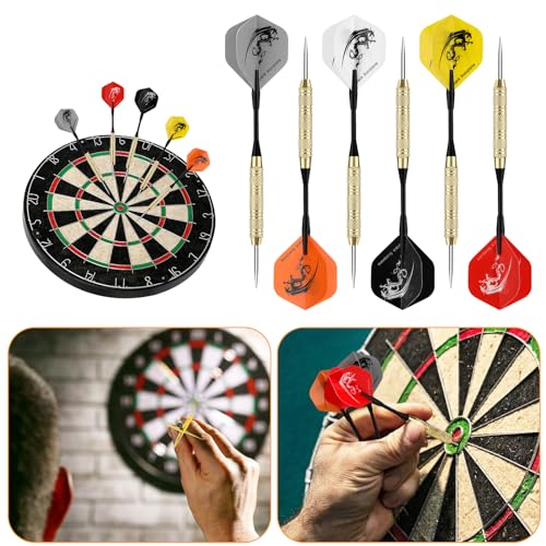 Accmor 18 Pack Steel Tip Darts, Metal Tip Dart Set, Darts Metal Tip Set, Metal Darts for Dartboard - style: 20G Darts