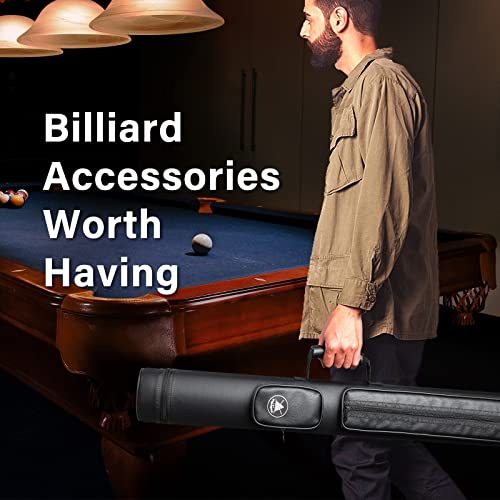 Adhafera Pool Cue Case, 2 X 2 Hard Pool Stick Case, Made of Faux Leather Billiards Accessories - color: Black