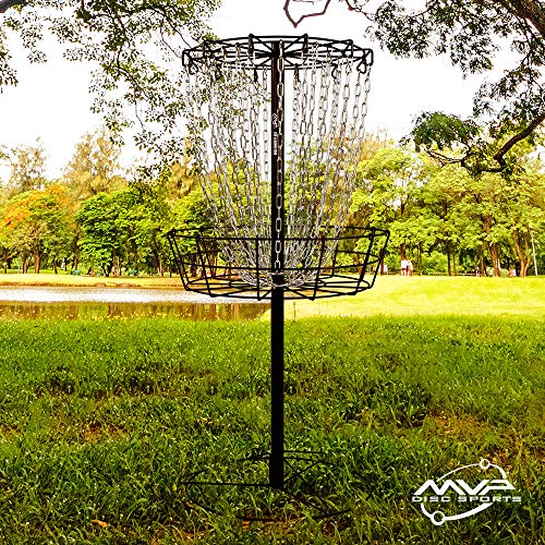 MVP Disc Sports Black Hole Practice 24-Chain Portable Disc Golf Basket Target
