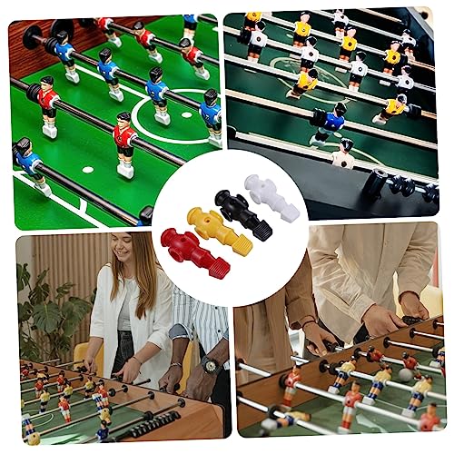 VICASKY 4pcs Table Soccer Players Accessories Replacement Parts for Foosball Game White Black Yellow Red Fits Standard Rods Design for Enhanced Gameplay