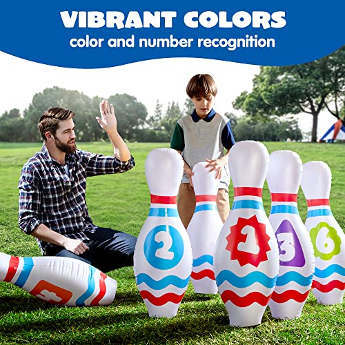 JOYIN Giant Inflatable Bowling Set for Kids and Adults, Christmas Birthday Party Games, Kids Education Motor Skills Toys - style: Educational Bowling
