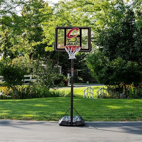 Lifetime NBA Cleveland Cavaliers Portable Basketball Hoop, Adjustable Height 7.5-10 Ft, 44 Inch Shatterproof Fusion Backboard, Base with Wheels - color: Cleveland Cavaliers