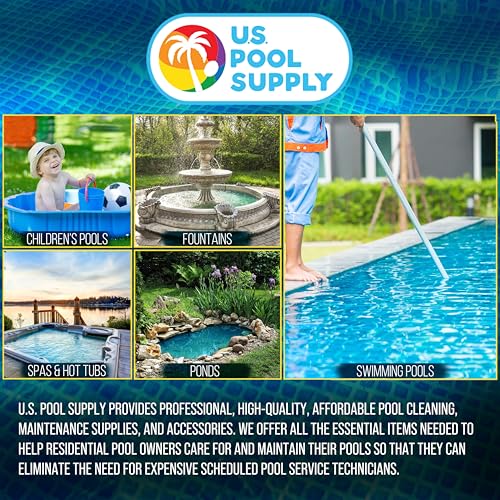U.S. Pool Supply 13" Pool Brush with Rubber Bristles and Squeegee Edge - Safe for Vinyl Liners, Ideal for Above-Ground Pools, Aluminum Pole Handle - Scrub Leaves Debris from Walls, Floors, Corners - style: 13" Rubber Bristles