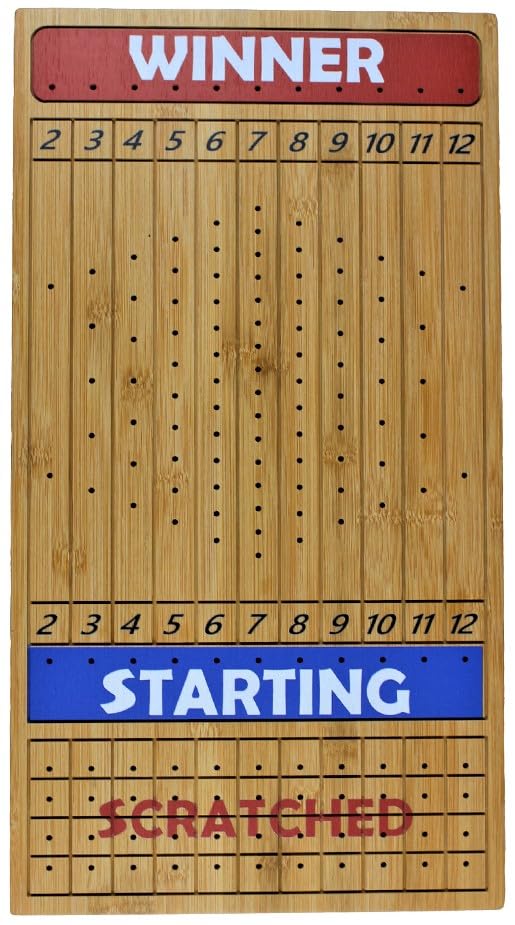 Metal Horse Race Board Game Set with Horse Racing Thick & Solid Wood Game Board(22”/Natrual),11 Luxurious with 4Antique(Gold,Silver,Red Cooper&Bronze) Metal Craft Horses, Dice&Cards (HR-F554) - color: Hr-f554