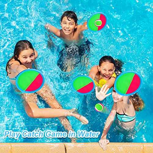 Ayeboovi Toss and Catch Ball Set Outdoor Games for Kids Toys Yard Games Beach Pool Toys with 12 Paddles 8 Balls for 3 4 5 6 7 8 + Year Old Boys Girls Toys Gifts