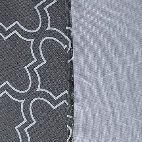 Melaluxe Spring/Summer Wrinkle-Free Waterproof Outdoor Tablecloth with Umbrella Hole and Zipper (Grey, 60" Round-Zippered) - color: Grey, size: 60" (Round)