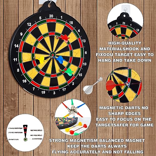 2IN1 Double-Sided Magnetic Dart Board for Kids and Adult.with 2 Toy Gun+40 Foam Dart,Safe Dart Game Set for 3-12 Year Old,Fun Family Game Friends Gifts