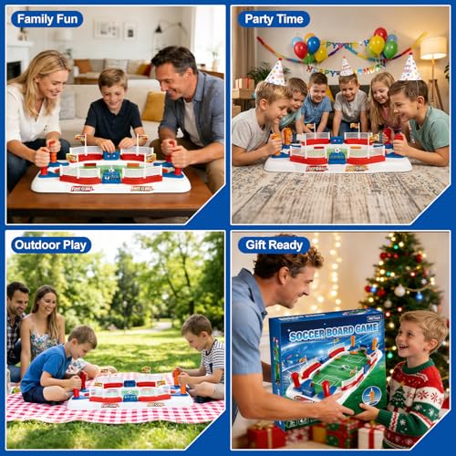 Soccer Board Game for Kids, Mini Football Tabletop Game Toy Interactive Pinball Soccer Toy with Score Counter & Dual Flipper, Indoor Family Tabletop Game, Birthday for Boys Girls Ages 6-12