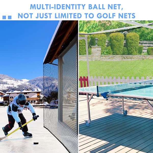 Amazgolf Golf Net,10Ft,15Ft,20Ft,25Ft, 30Ft, 40Ft Golf Practice Net,Sports Practice Barrier Net, Heavy Duty Ball Netting Golf Hitting Net, DIY Ball Net,Baseball Net Hockey Net and Chipping Net - size: 10*25ft