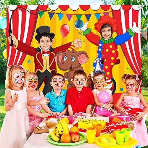 Blulu Carnival Backdrops for Party Circus Decorations 59 x 51 Inch Carnival Photo Door Banner Circus Theme Banner Photo Props Large Backdrop for Decorations Games Supplies