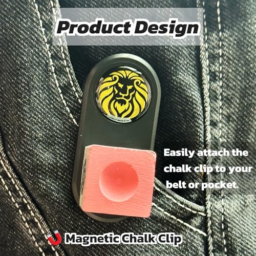 Magnetic Chalk with Balck Chalk Holder,Pink or Blue Billiards Cue Chalks,Pool Cue Chalks,Magnetic Chalk,Cue Chalk Holder, Magnetic Suit - color: Pink