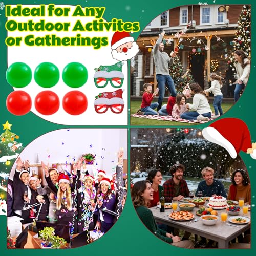 Christmas Granny Pants Outdoor Game Set, Giant Granny Funny Pants with Pump Bouncy Balls & Christmas Glasses, Holiday Yard Tossing Game for Adults Family Party(11 Pcs,Classic Style) - style: Classic Style