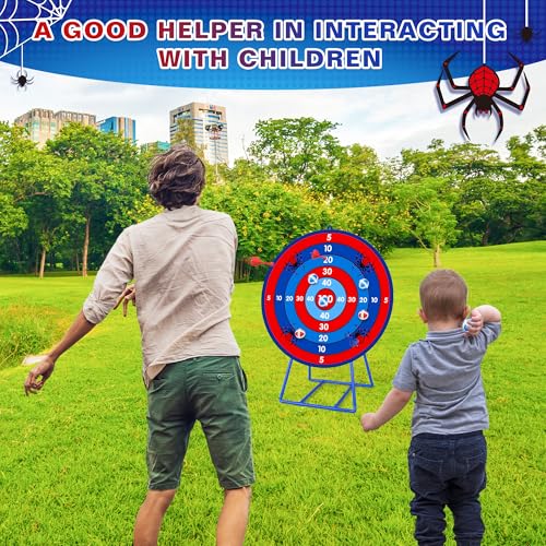 Large Dart Board for Kids, Kids Double-Sided Dart Board with Sticky Balls and Darts, Indoor/Outdoor Sport Fun Party Play Game Toys, Gifts for 3 4 5 6 7 8 9 10 11 12 Year Old Boys Girls - style: M032