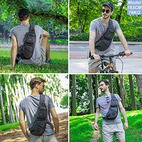 NICGID Sling Bag Chest Shoulder Backpack Crossbody Bags Casual Daypack for Men Women - color: Army Green-1