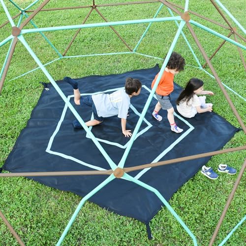 Merax 12FT Climbing Dome with Hammock, Outdoor Geometric Dome Climber Play Center for Kids 3-10 Supporting 1000 lbs, Easy Assembly Jungle Gym - style: 12FT Green & Sil