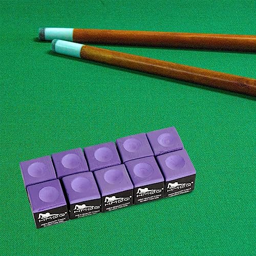 HMQQ Pool Cue Chalk – 12 Pack Billiard Chalk, Low Dust & Anti-Slip Cue Chalk for Smooth, Accurate Shots – 6 Colors Available for Pool Lovers, Home Tables & Clubs - color: Purple