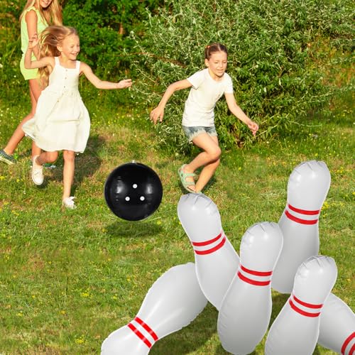 Giant Inflatable Bowling Set,One 15 Inches Ball with Six 23 Inches Pins