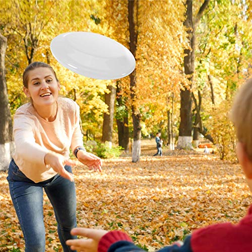 DISCOUNT PROMOS Frisbee Flying Discs in Bulk, 9.25 in. Fun Family Beach Game - color: - Custom - White, size: 50 flying discs