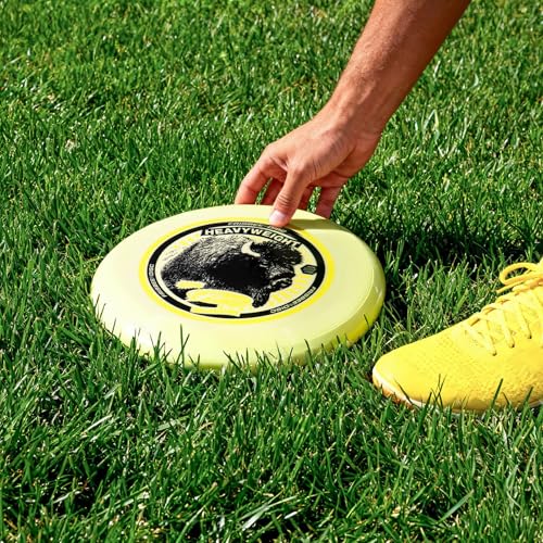 Wham-O Frisbee Heavyweight 200g Flying Disc, 11 Inch Stable Competition Sports Disc, Long Distance and Durable, for Outdoor Activities and Family Fun - color: Cream Yellow(2 Pack)
