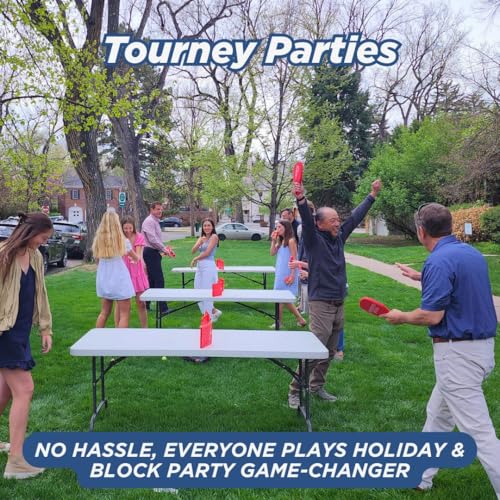 Pepper Pong Ping Pong, Reinvented | Any Surface, Indoor or Outdoor Portable Paddle Sport| 3-Speed Foam Balls, 4 Premium Paddles, Free-Standing Net, Carry Bag: Whisper Quiet, 60-Sec Setup