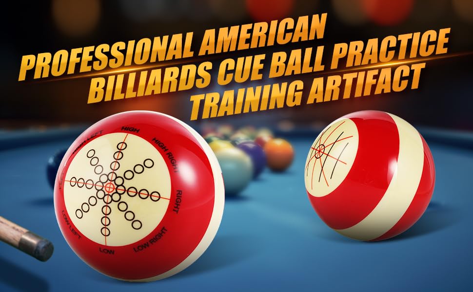 MONSKY Training Cue Ball Billiards, Practice Trainer Artifact Profession Resin Standard Practice American Billiards Eight Balls 57.2mm/2.3in Diameter with Bag