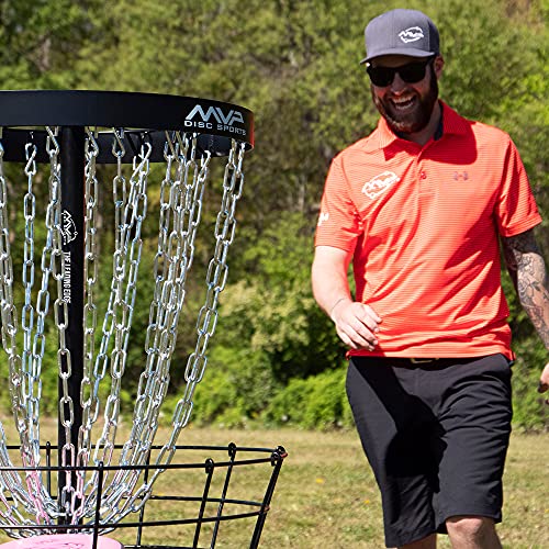 MVP Disc Sports Black Hole Pro 24-Chain Portable Disc Golf Basket with Transit Bag