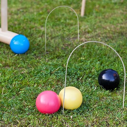 FMOACEN 10 PCS Croquet Wickets Replacement Croquet Metal Croquet Hoops Arched Wickets Rplacement Galvanized for Family Lawn Backyard Outdoor Game 9 * 7.8inch