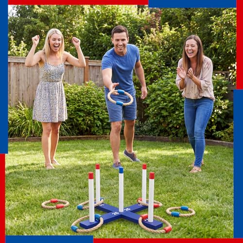 Soulchen Ring Toss Game for Adult Outdoor Yard Game with Six Rings Portable Carry Bag Patriotic Independence Day for Lawn Backyard Beach Camping Picnic Celebration