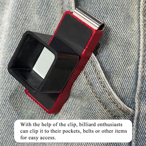 LAKE OF FIRE Chalk Holder Pool Billiards, Pool Cue Chalk Holder with Magnetic Belt Clip Snooker Billiard Accessories - color: Red, style: Square