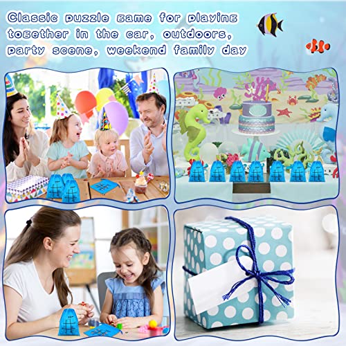 Sotiff 36 Set Tic Tac Toe Game Bulk for Kids Valentine's Day Gifts for Kids Tic Tac Toe with Bag Classroom Prizes Games for School Exchange Birthday Party Favor(5.9x7.9'', sea Animal) - style: Sea Animal
