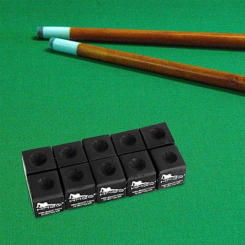 HMQQ Pool Cue Chalk – 12 Pack Billiard Chalk, Low Dust & Anti-Slip Cue Chalk for Smooth, Accurate Shots – 6 Colors Available for Pool Lovers, Home Tables & Clubs - color: Black