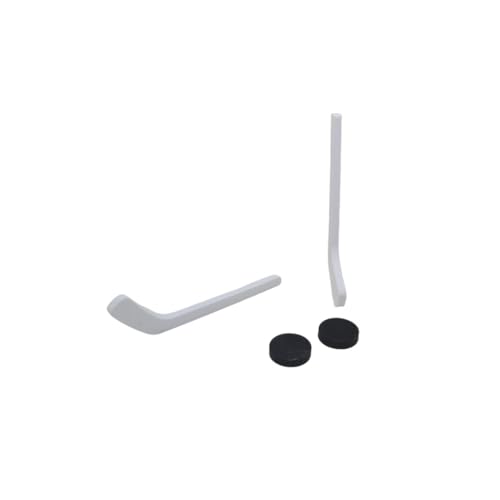 Mini Tabletop Hockey Game with Stick and Puck for Desktop Play Fun Toy for Kids and Adults (2 Clear Sticks + 2 Black Pucks) - color: 2 Clear Sticks + 2 Black Pucks