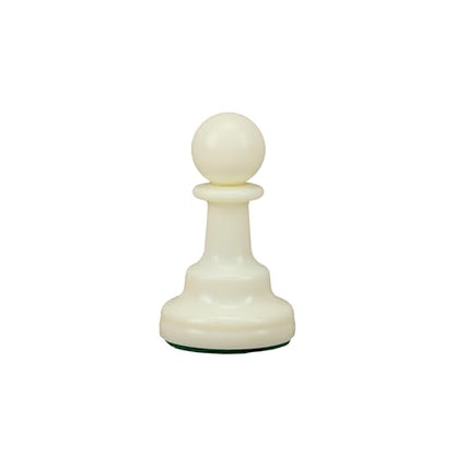 WE Games Replacement Staunton Chess Pawn - Light, Plastic with Felt Bottom, Classic Design, Replacement Chess Piece for Chess Set - color: White Pawn