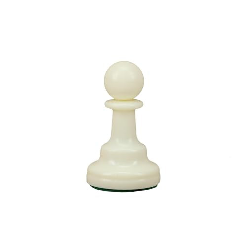 WE Games Replacement Staunton Chess Pawn - Light, Plastic with Felt Bottom, Classic Design, Replacement Chess Piece for Chess Set - color: White Pawn